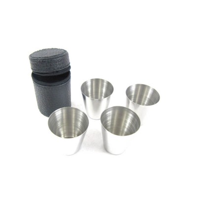 Hot Sale Customized Logo 4pcs 40ml Stainless Steel Measuring Cup