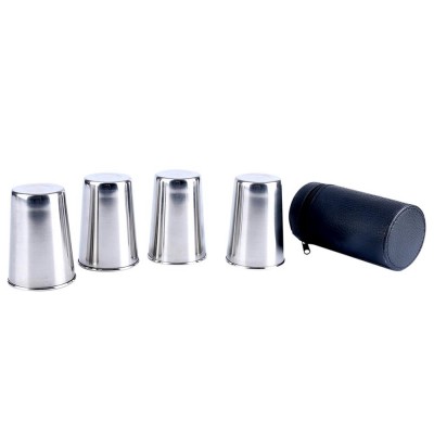 180ml 4pcs Portable Stainless Steel Cup Set in case