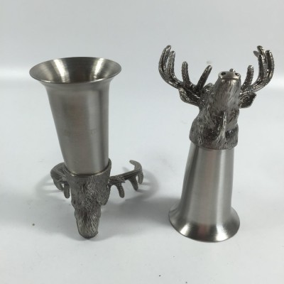 Customized Zinc Alloy 35ml 304 Stag Stainless Steel Cocktail Jigger